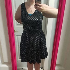 Torrid's black polka dot dress